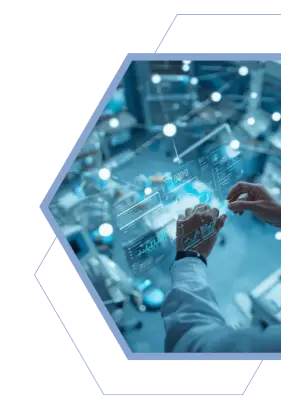 Futuristic technology with AI and connected devices